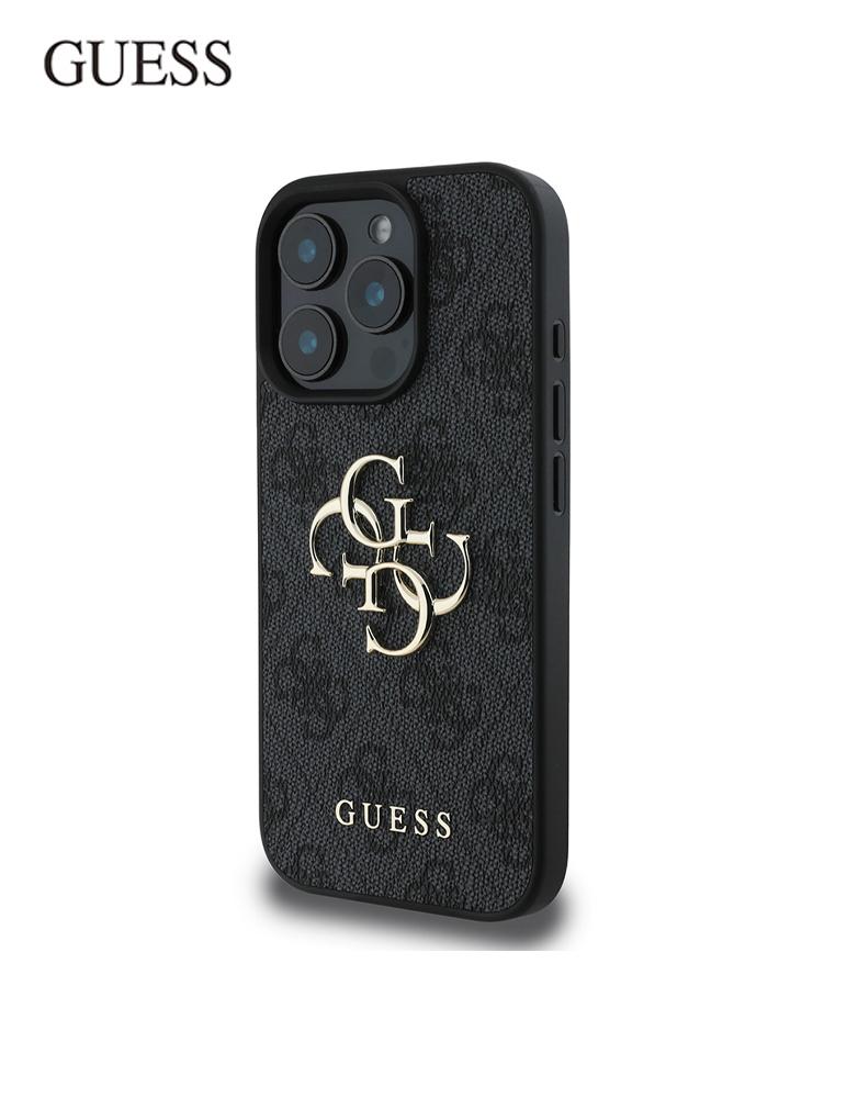 كفر ايفون 16 برو GUESS - تصميم نقشة 4G وشعار بارز Guess - يدعم MagSafe