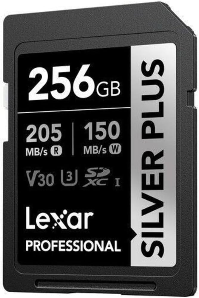 بطاقة ذاكرة ليكسار سيلفر بلس Lexar Professional SILVER PLUS MicroSDXC 256GB - قراءة 205MB/s - لتصوير فيديوهات بدقة  4K