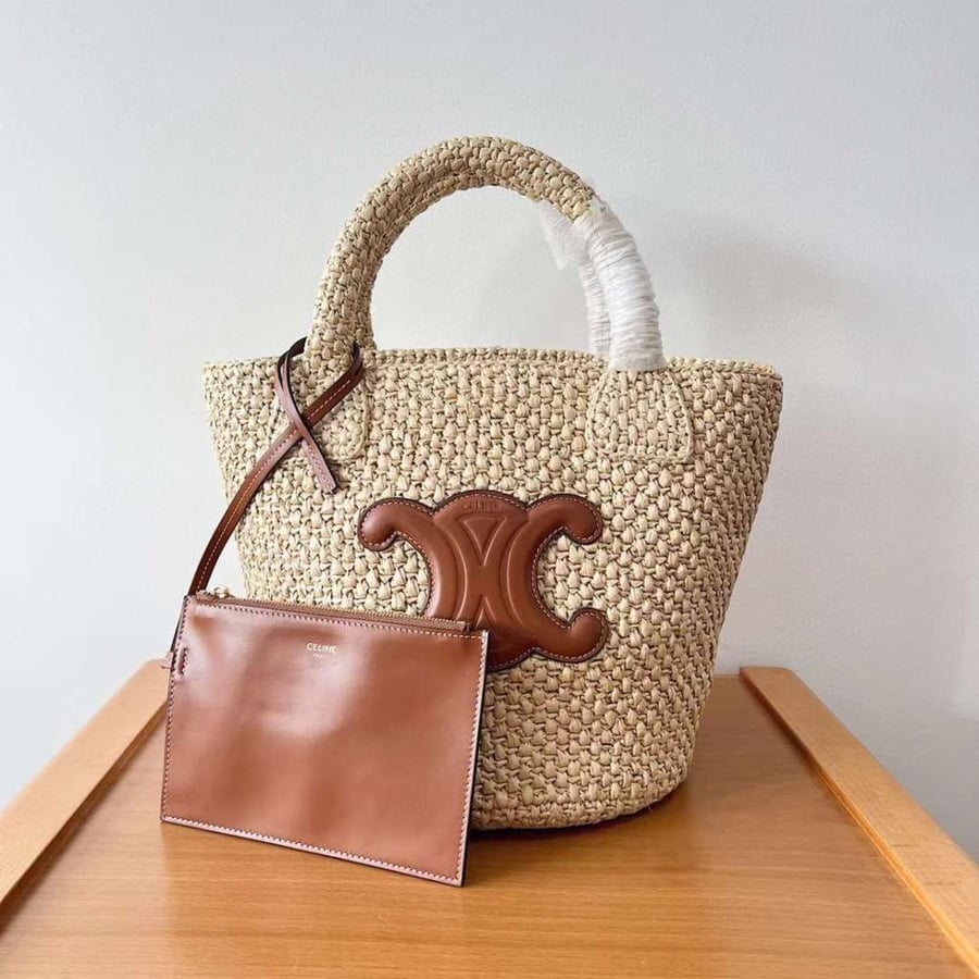 سيلين Triomphe Straw bag مقاس 23cm