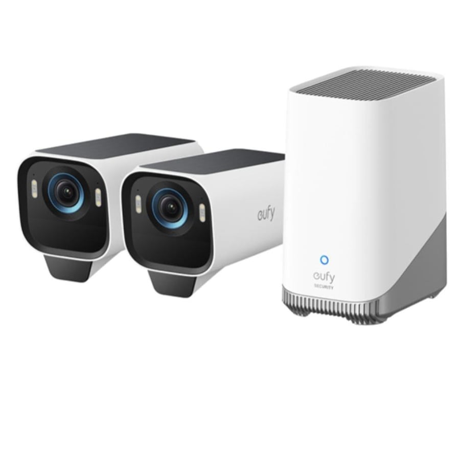 كاميرا EufyCam S3 Pro 4K – طقم 2 كاميرا خارجية تعمل بالطاقة الشمسية مع رؤية ليلية ملونة