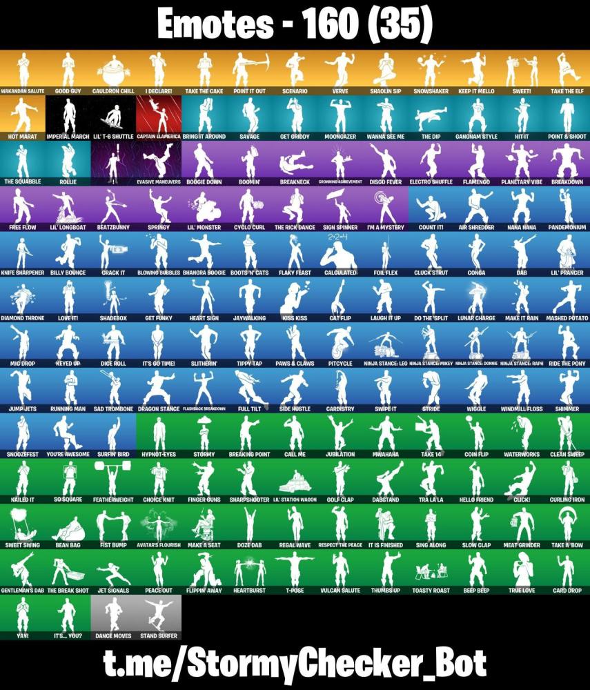سكن رو - سكن ترافيس - ايكونك - قلو جلكسي - سمكة البطوله - اكس كريوتس - رقصة الكوب