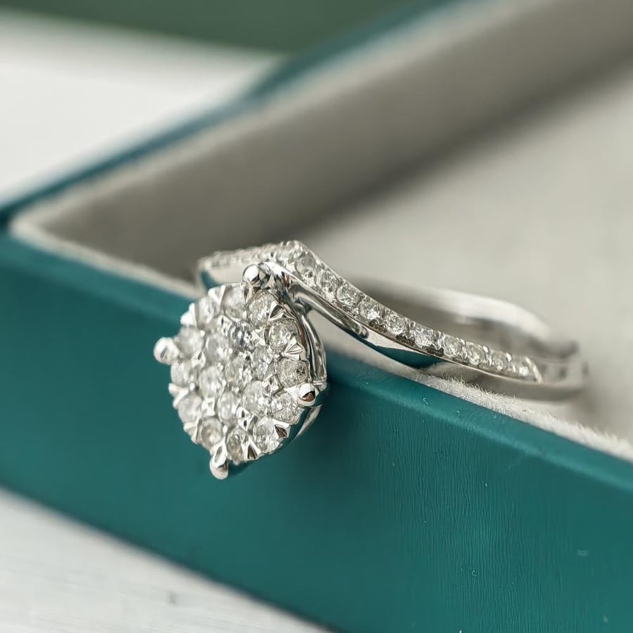 Diamond ring, modern open design