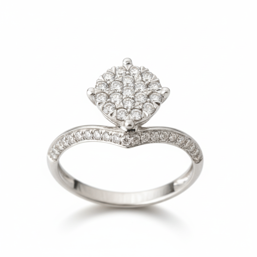 Diamond ring, modern open design