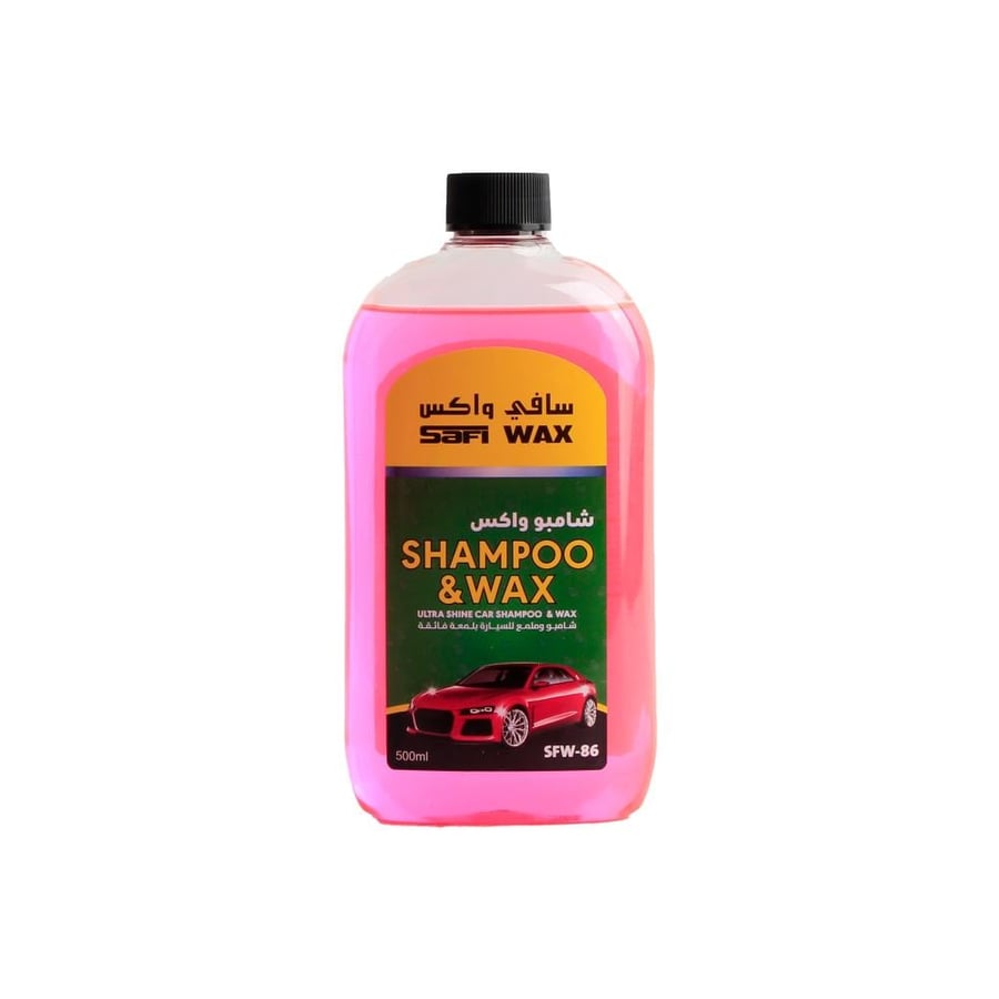 سافي واكس شامبو و ملمع للسيارة بلمعة فائقة وردي500ml