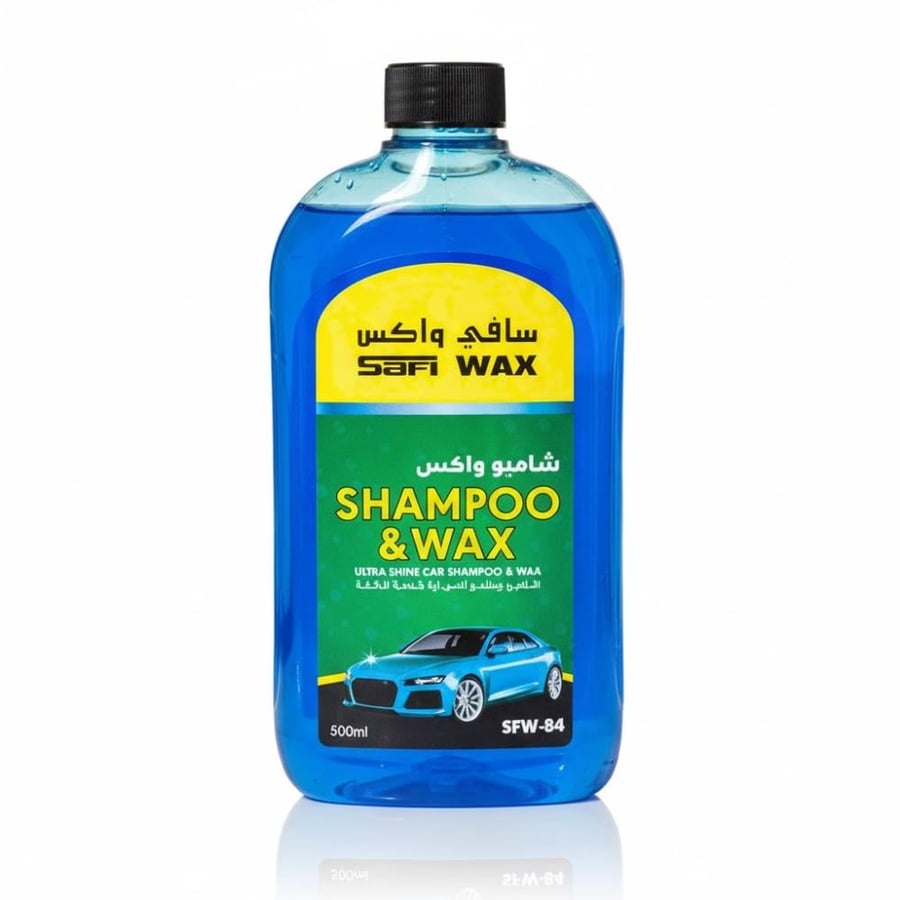 سافي واكس شامبو و ملمع للسيارة بلمعة فائقة ازرق 500ml