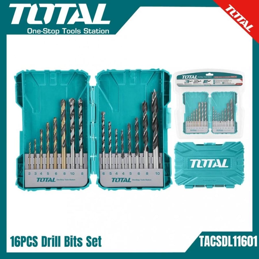 طقم ريشة 16 قطعة حديد وجرانيت وخشب - توتال TACSDL11601