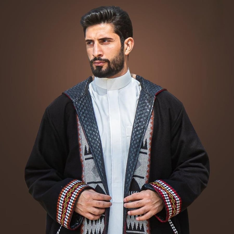 فروة رجالي تلتبس وجهين جملي - اسود