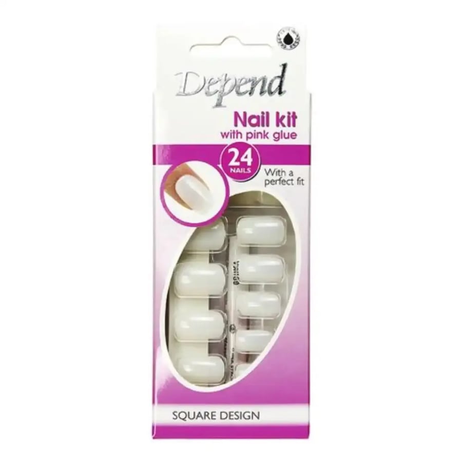 أظافر ديبند الأصلية (Nail Kit ) أبيض تركيب 24 ظفر