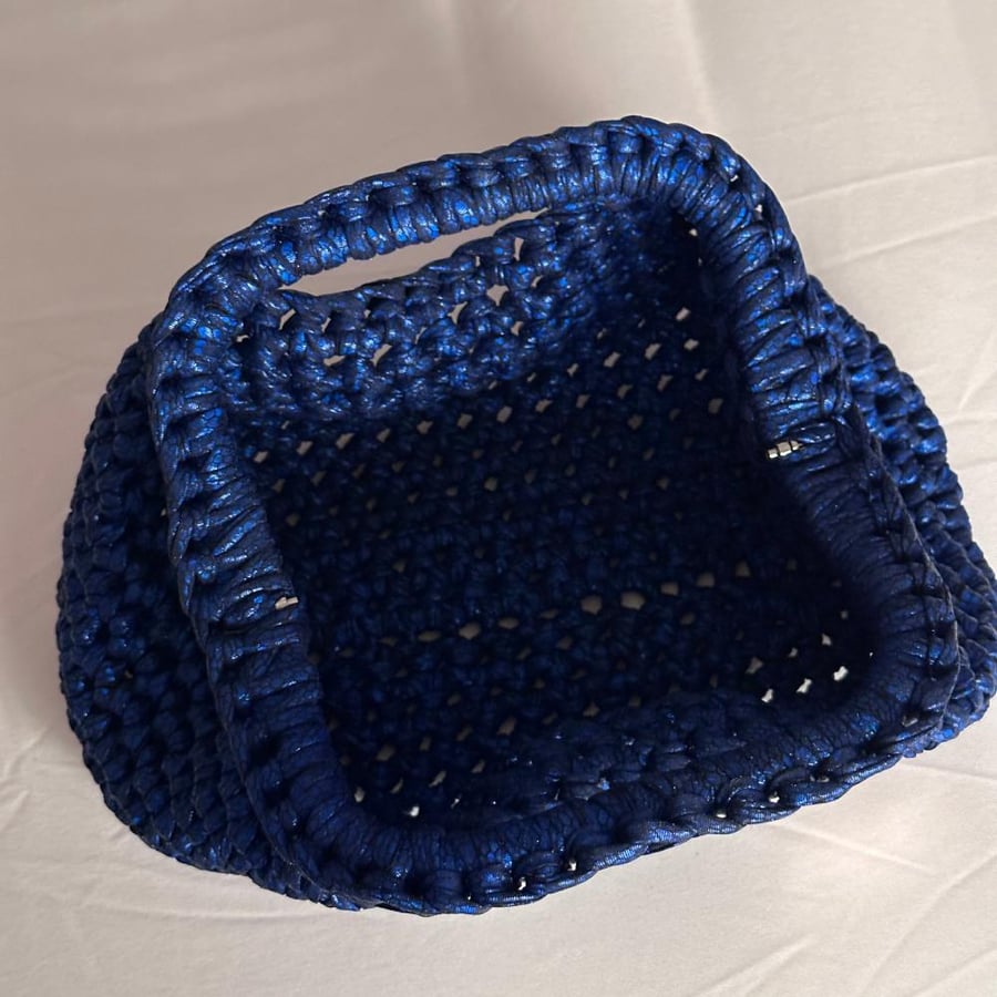 Metallic Snake Blue bag - medium #23