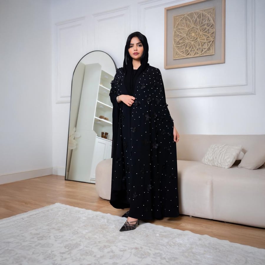 Pearl silk abaya