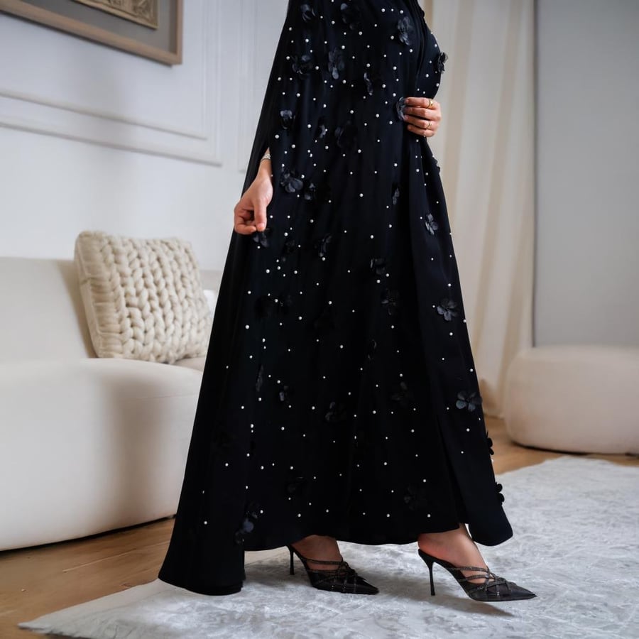 Pearl silk abaya
