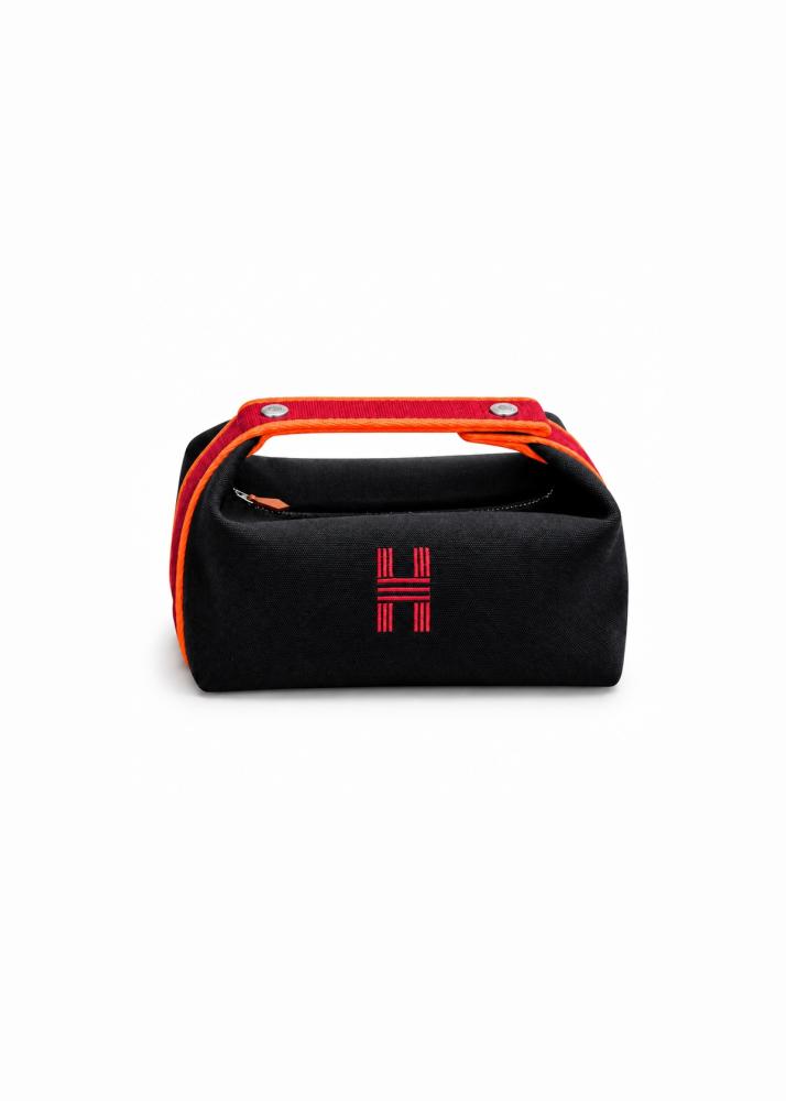 H104222M - شنطة أدوات هيرمس برايد أبراك صغيرة كانفاس قطني أسود