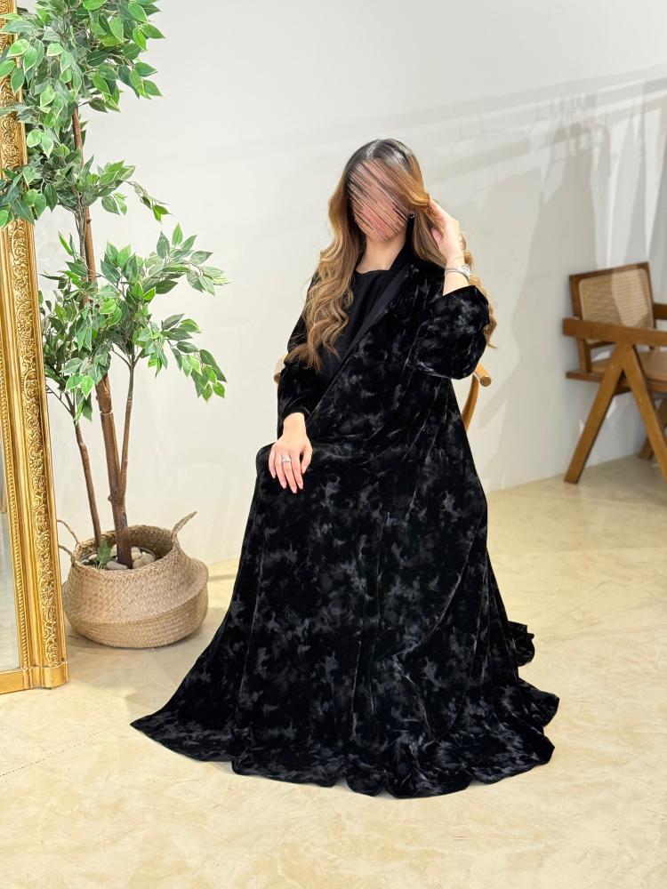 مخمل اسود مشجر رمادي