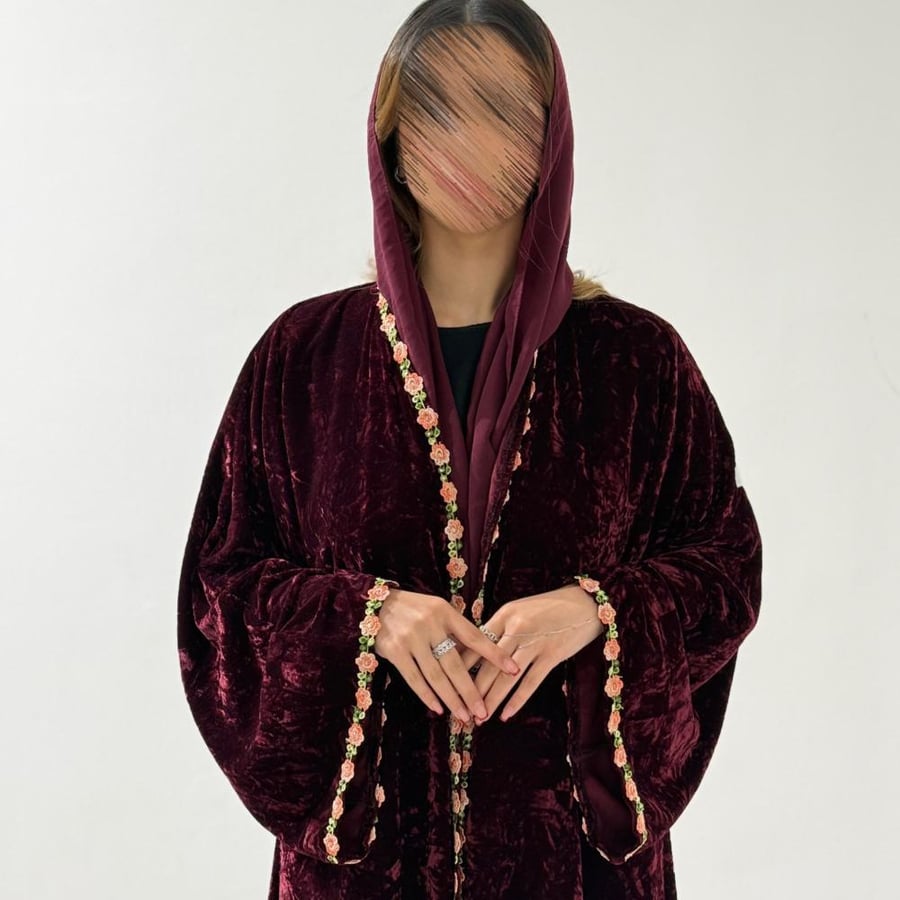 مخمل مموج عنابي