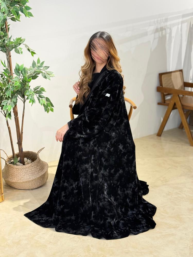 مخمل اسود مشجر رمادي