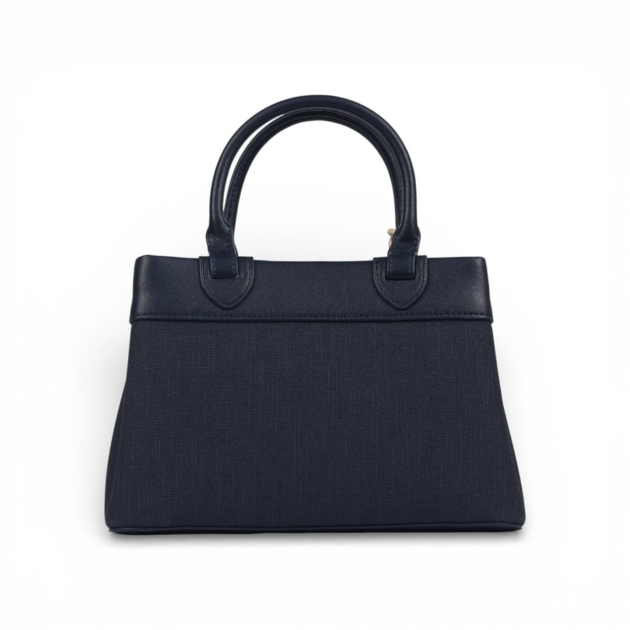 Women's leather bags in navy blue