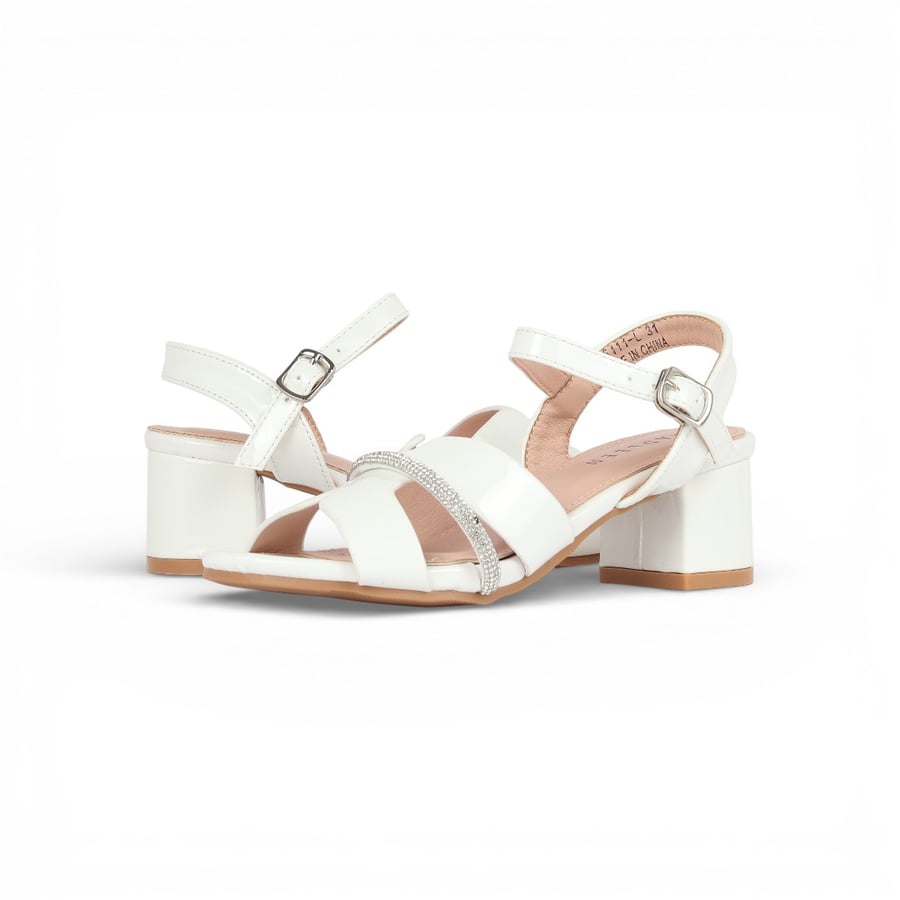 Girls' sandal heel - white