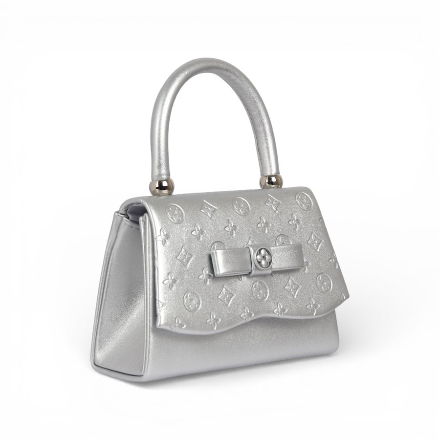 Girls' set flat shoes + bag from Madeline in silver color