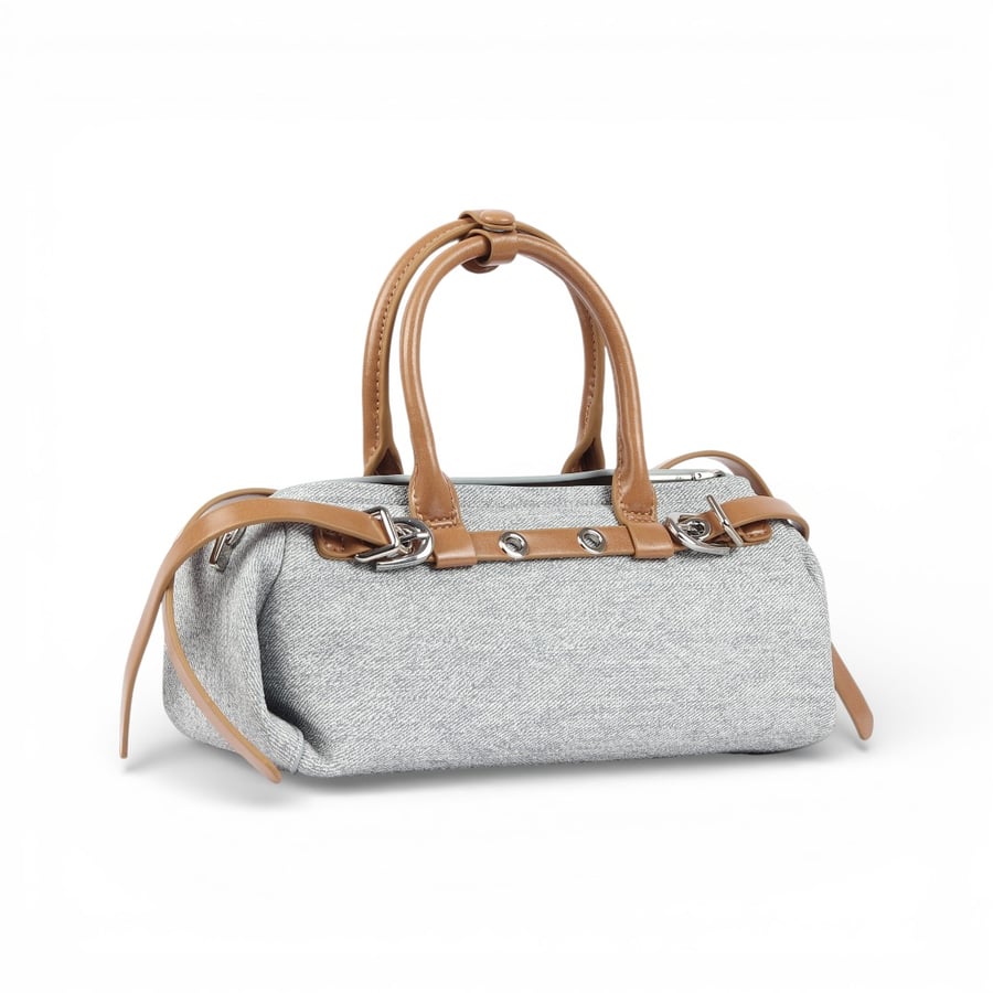 Women's leather bags in sky blue color