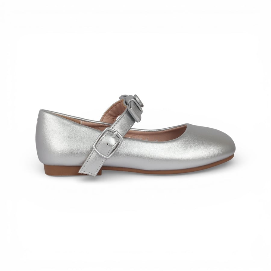 Girls' set flat shoes + bag from Madeline in silver color