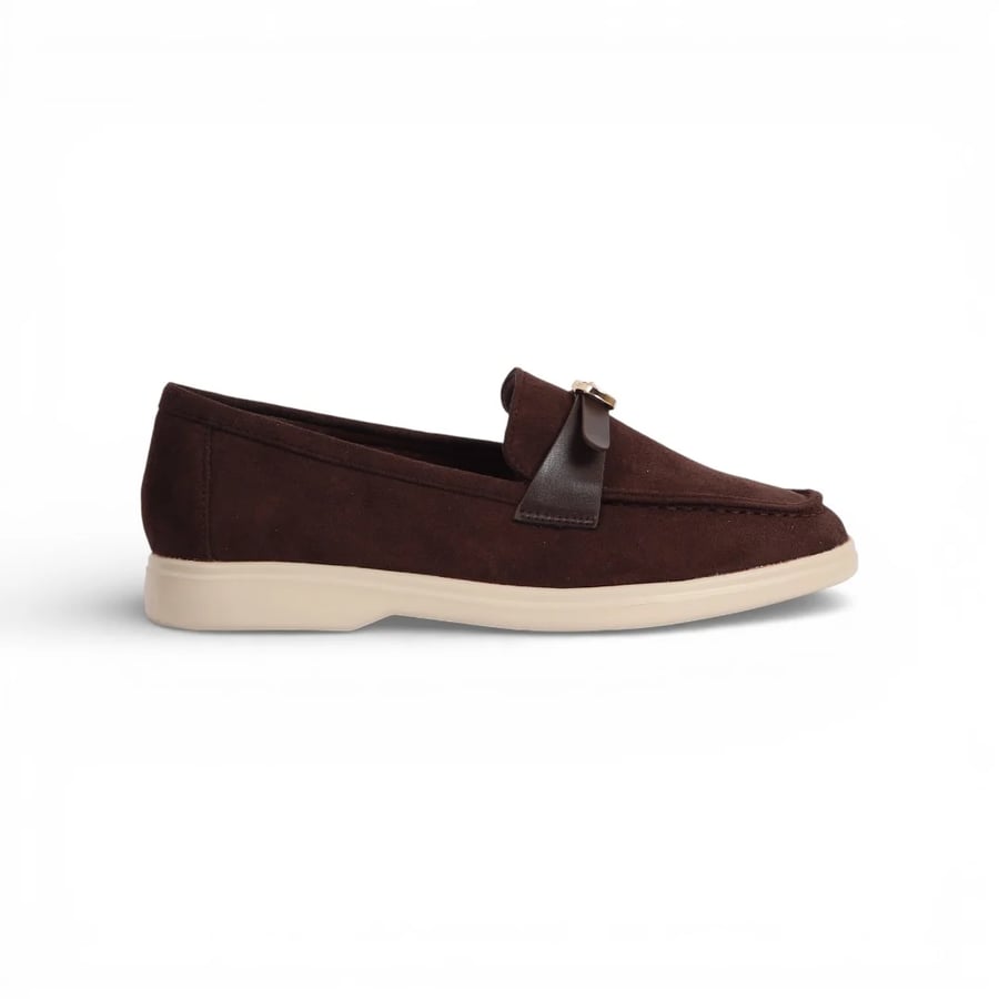 Madeline's suede flat shoes - coffee