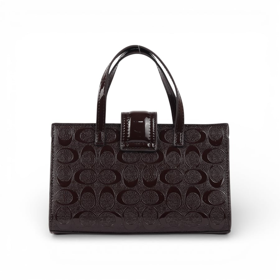 Glossy leather bags from Madeline, coffee color