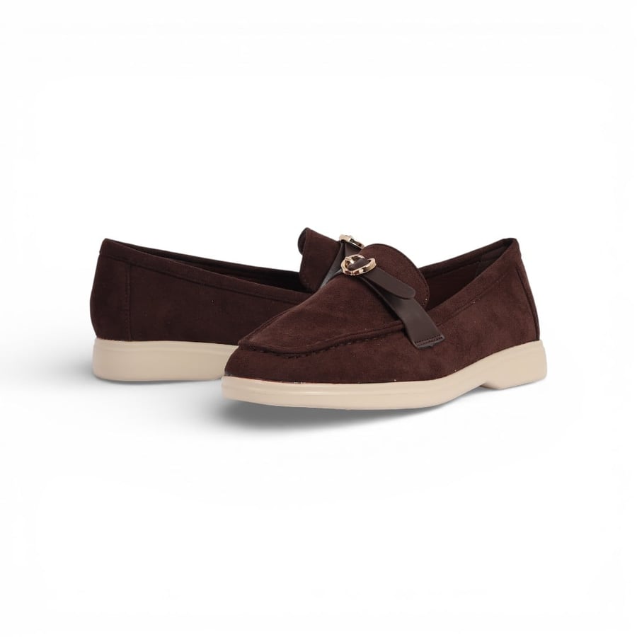 Madeline's suede flat shoes - coffee