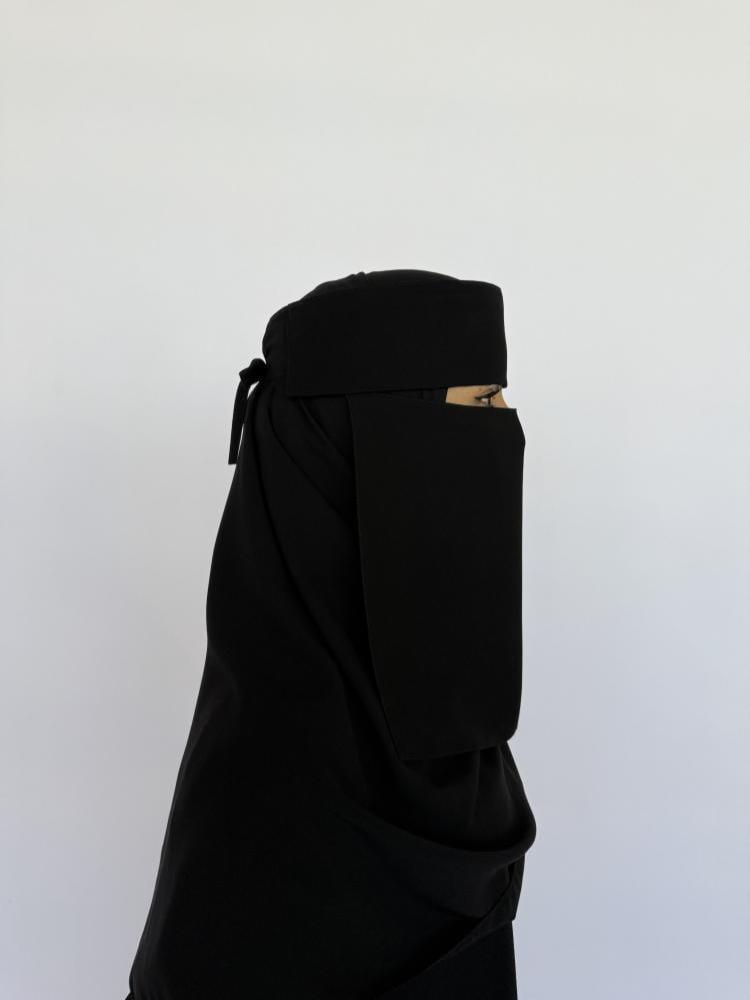 نقاب إسلامي مطاط قصير أسود ملكي