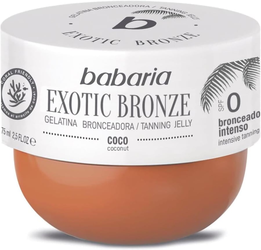 Babaria Exotic Bronze Tanning Jelly - Coconut  باباريا إكزوتيك برونز - جل التسمير بجوز الهند حجم ميني 75 مل