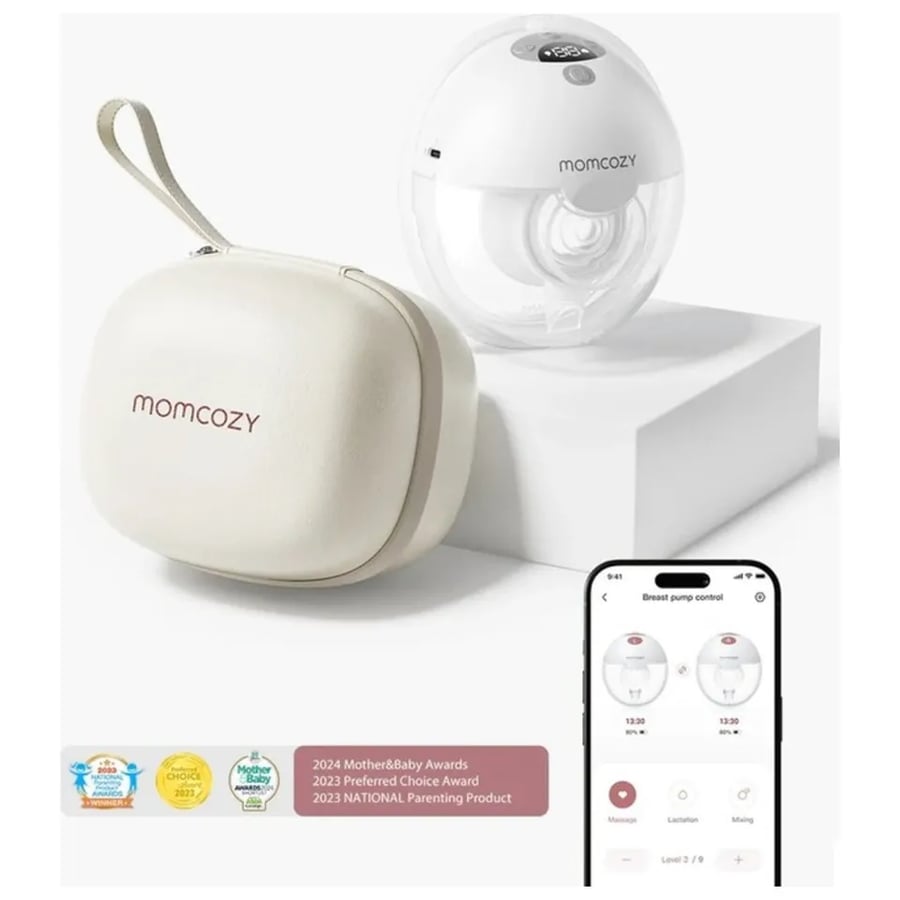 Momcozy M5 Smart-مضخة حليب الأم الكهربائية المزدوجة القابلة للارتداء من مومكوزي، مع إمكانية التحكم عبر التطبيق