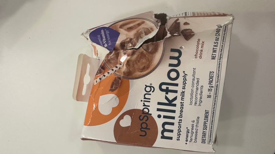 مزيج شراب Milkflow، شوكولاتة، 16 كيسًا،  كرتون متضرر