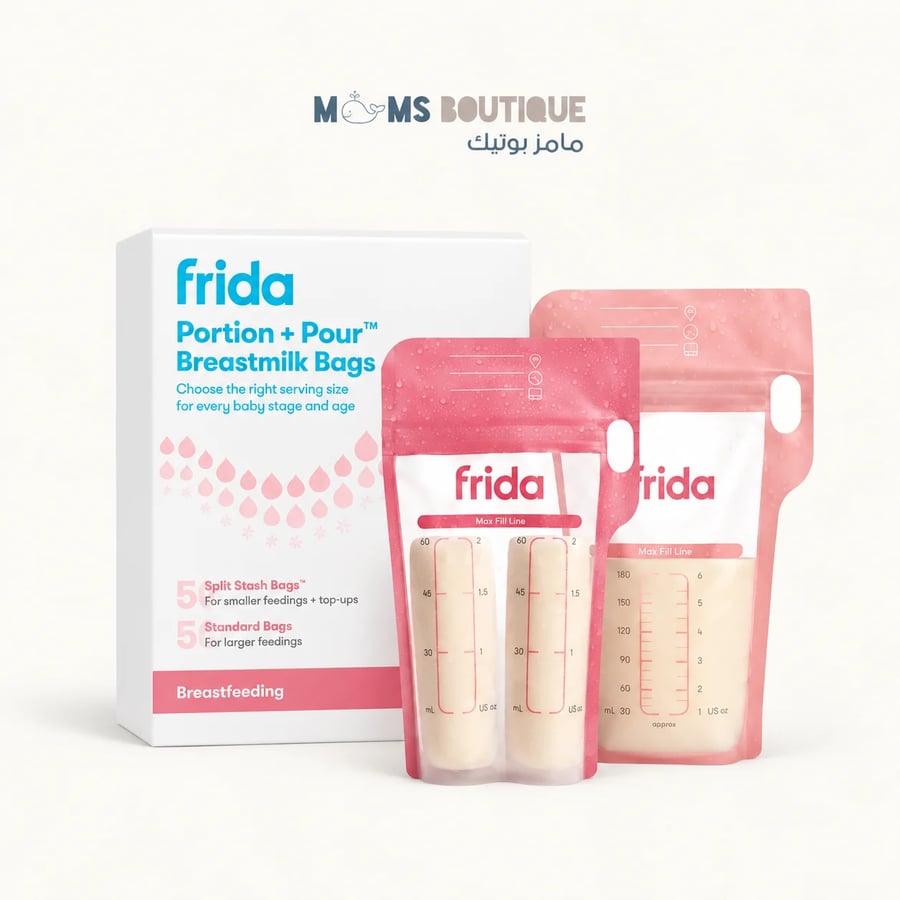 أكياس تخزين حليب الأم Frida Mom Portion + Pour – 50 كيسًا