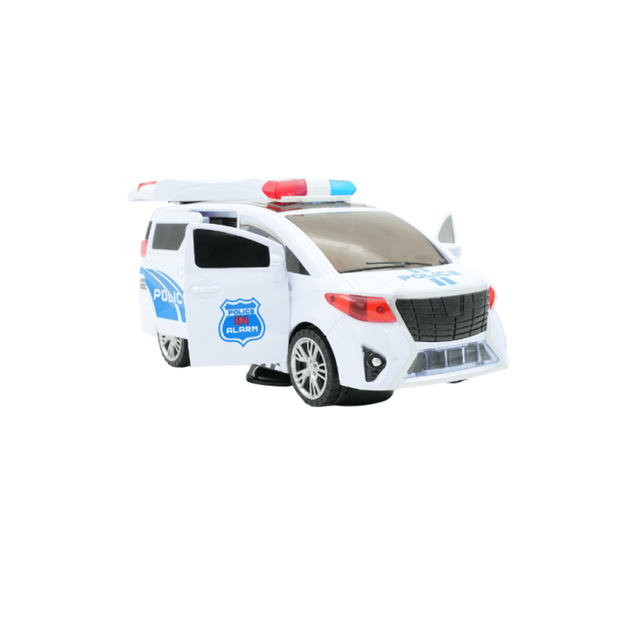شاحنة شرطة متحولة بدوران 360 درجة وأبواب تلقائية وأضواء وموسيقى (KB11013A)