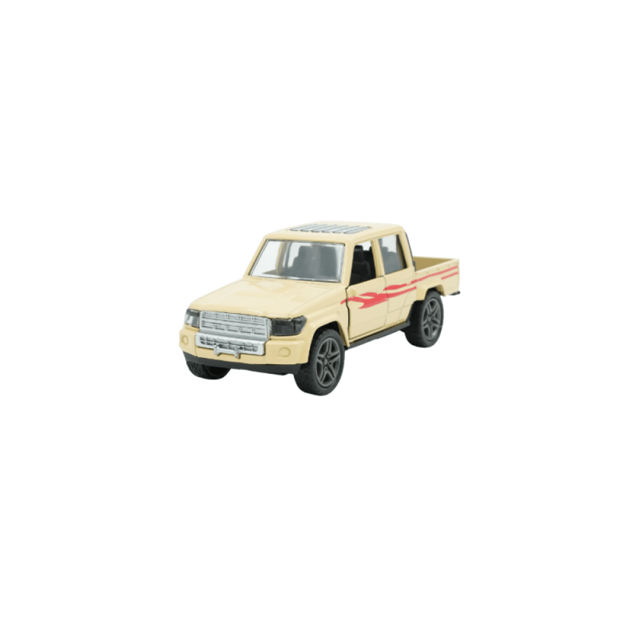 A set of double cab pickup trucks in Arab style in brown and white colors - 12 pieces (KB10234A)