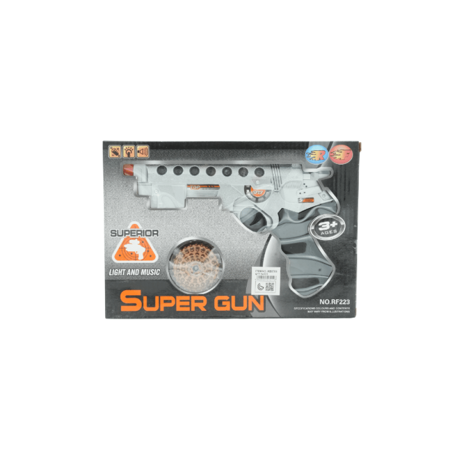 Super Power pistol with lights, music, and rotating ammunition (KB5789)