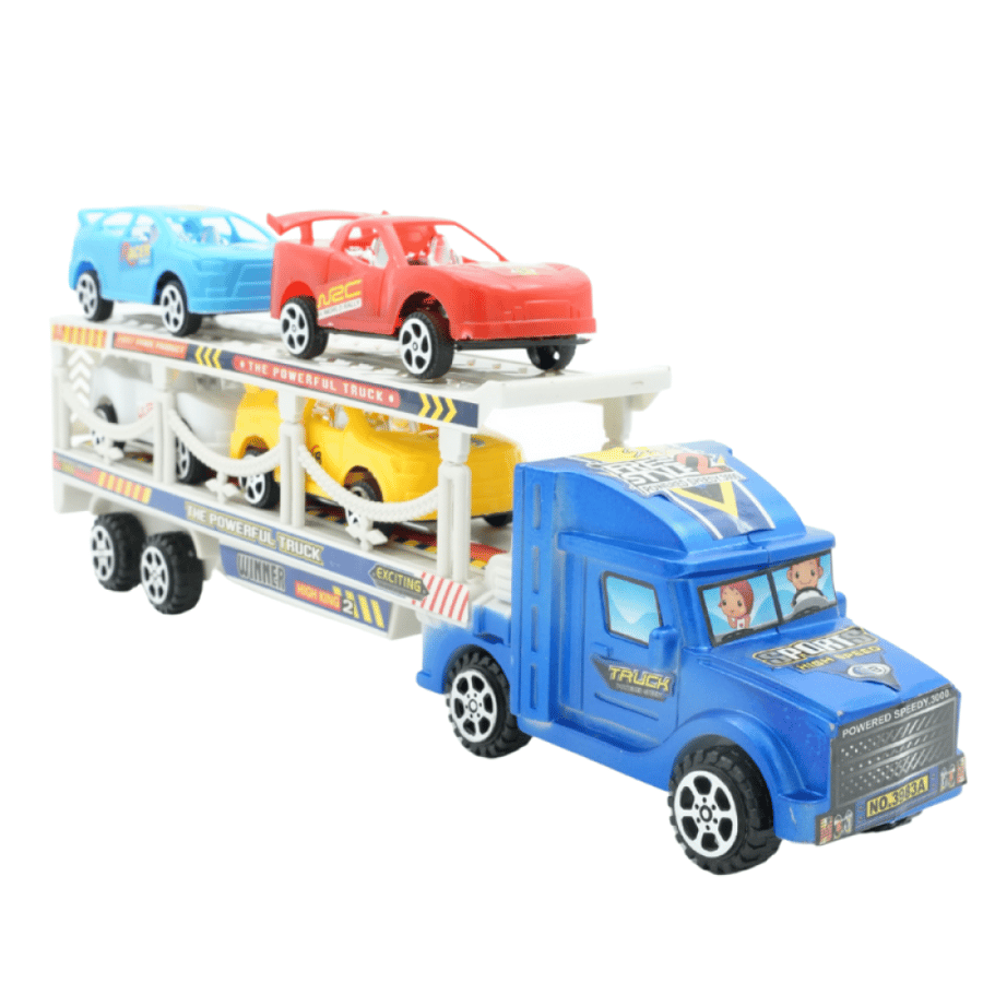 Car transport truck with 4 race cars (KB8927)