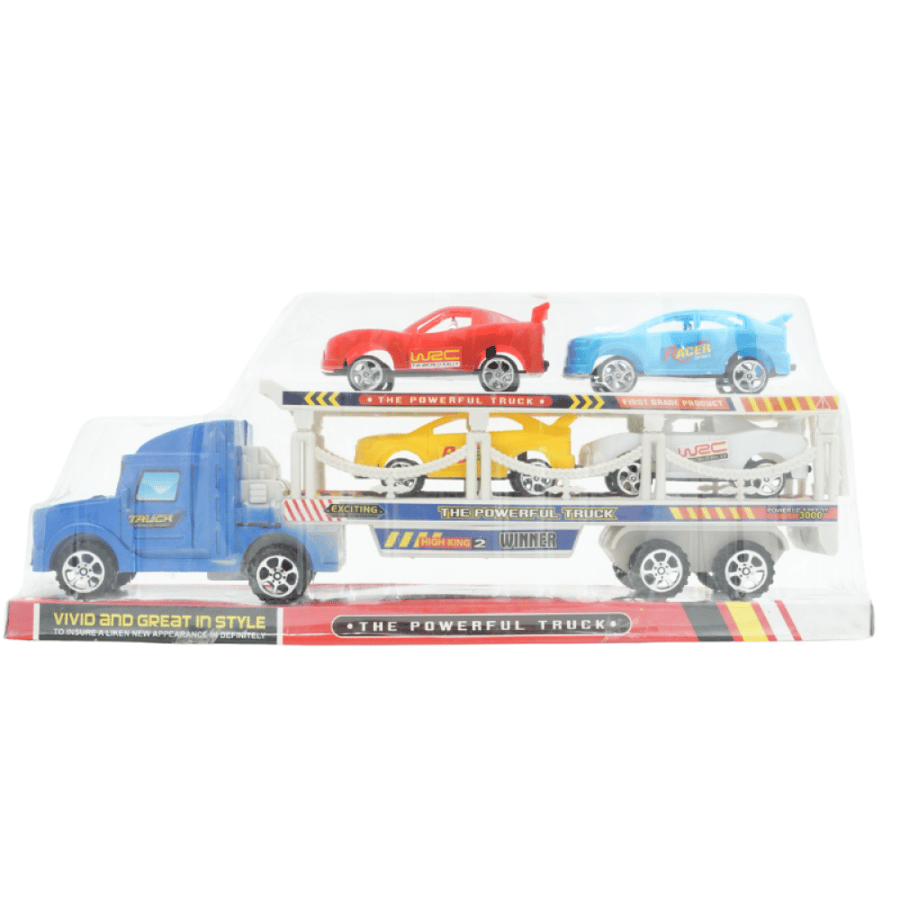Car transport truck with 4 race cars (KB8927)