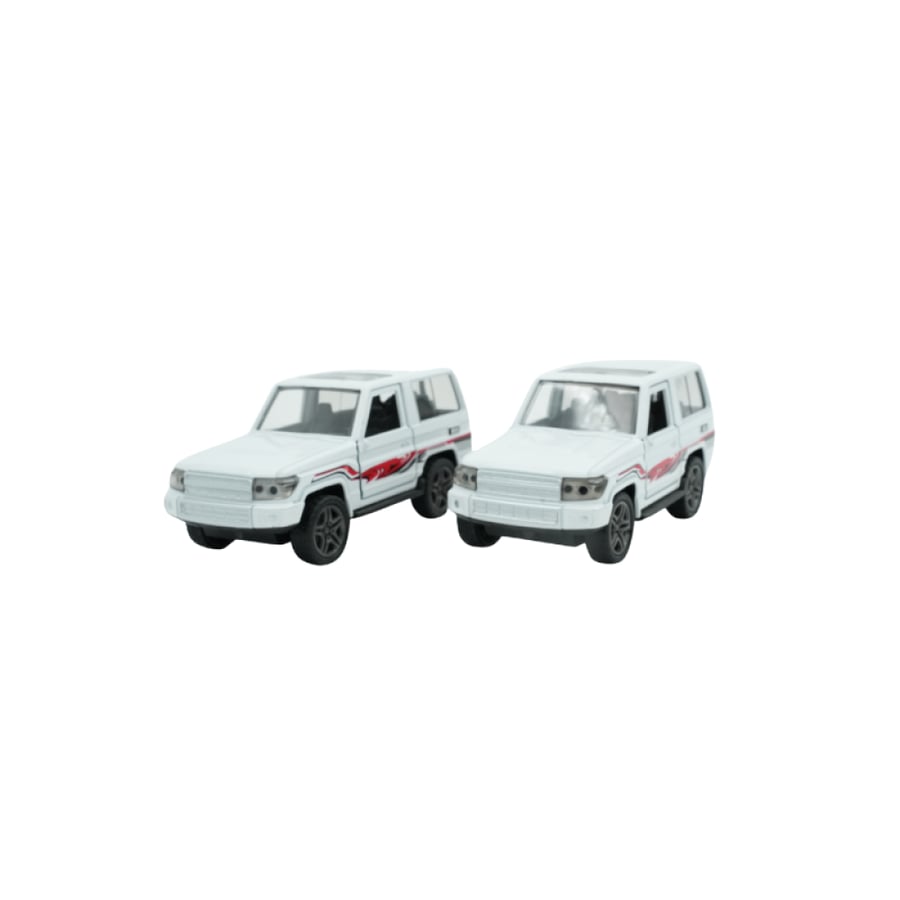 مجموعة سيارات دفع رباعي على الطراز العربي باللونين البني والأبيض - 12 قطعة (KB10233A)