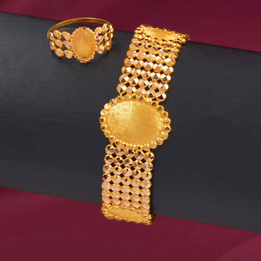 سوراة وخاتم البصمة ذهب عيار 21  (B318)