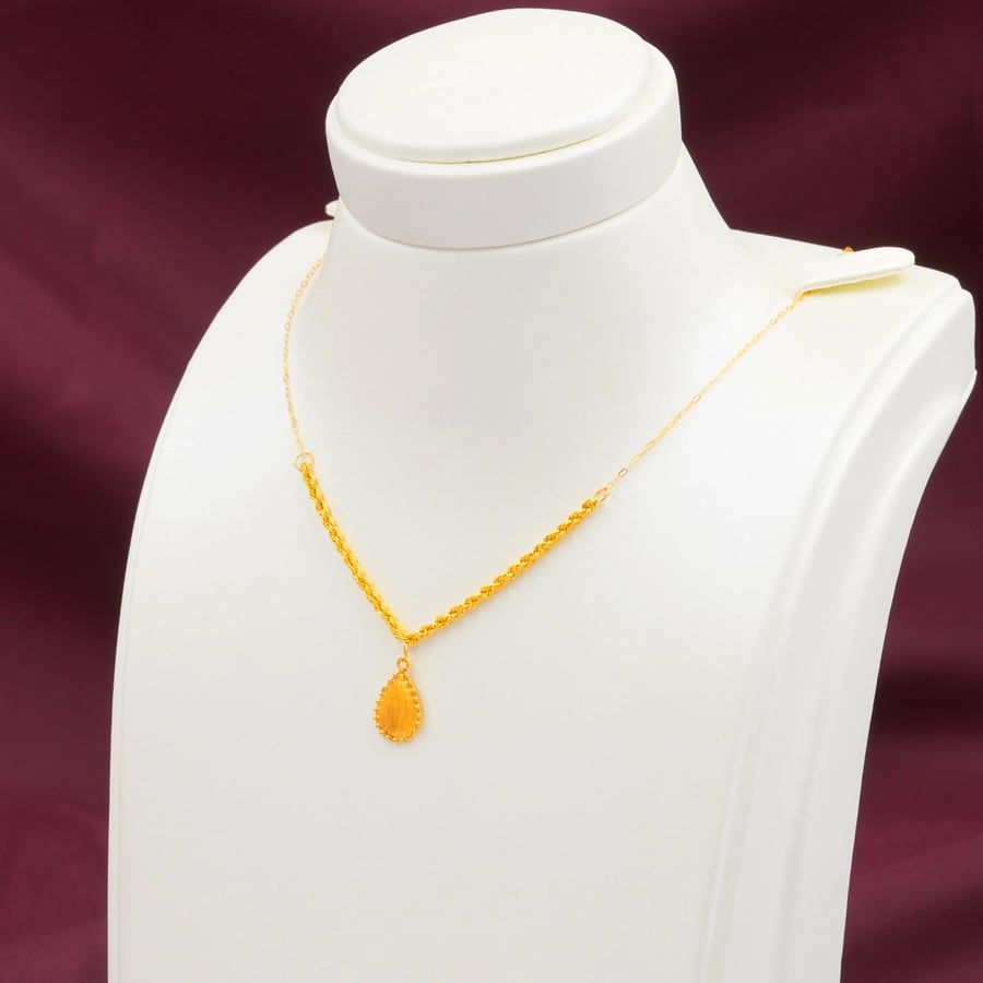 عقد ذهب البصمة مطفي عيار 21 (N306)