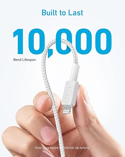 كابل من أنكر بطول 1.8 متر نوع USB-C إلى لايتنينج متوافق مع آيفون و إيربودز