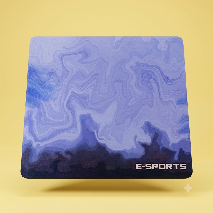 ماوس باد زجاجي أزرق بتصميم E-SPORTSمقاس 30*34