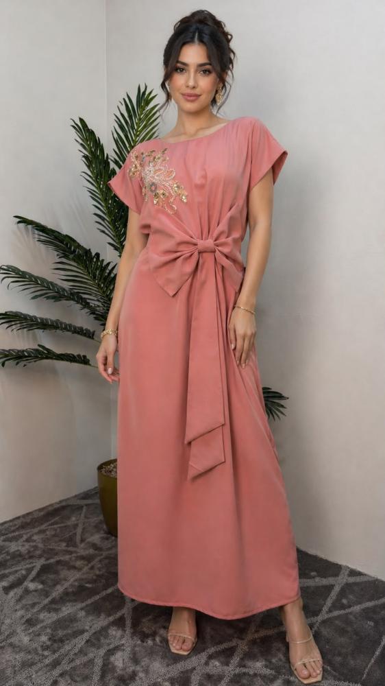 فستان انيق باللون البرتقالي