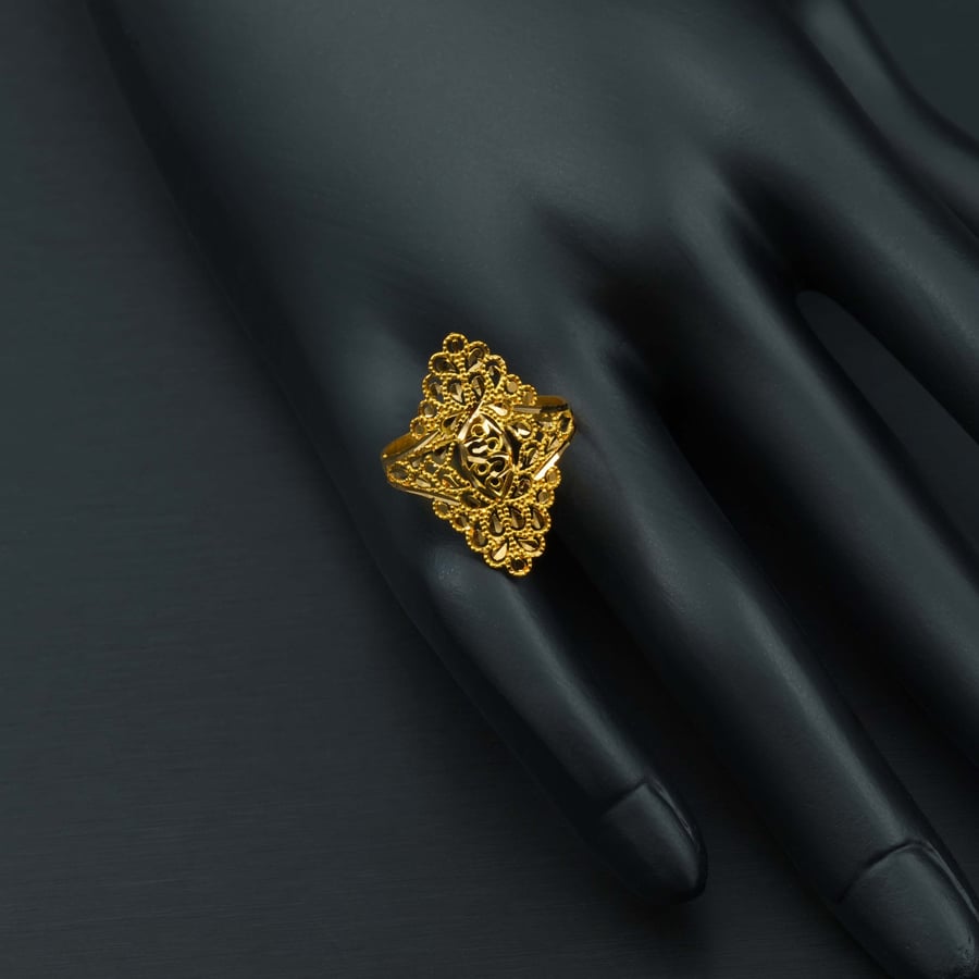 خاتم ذهب نسائي ناعم عيار 21 (R1284)