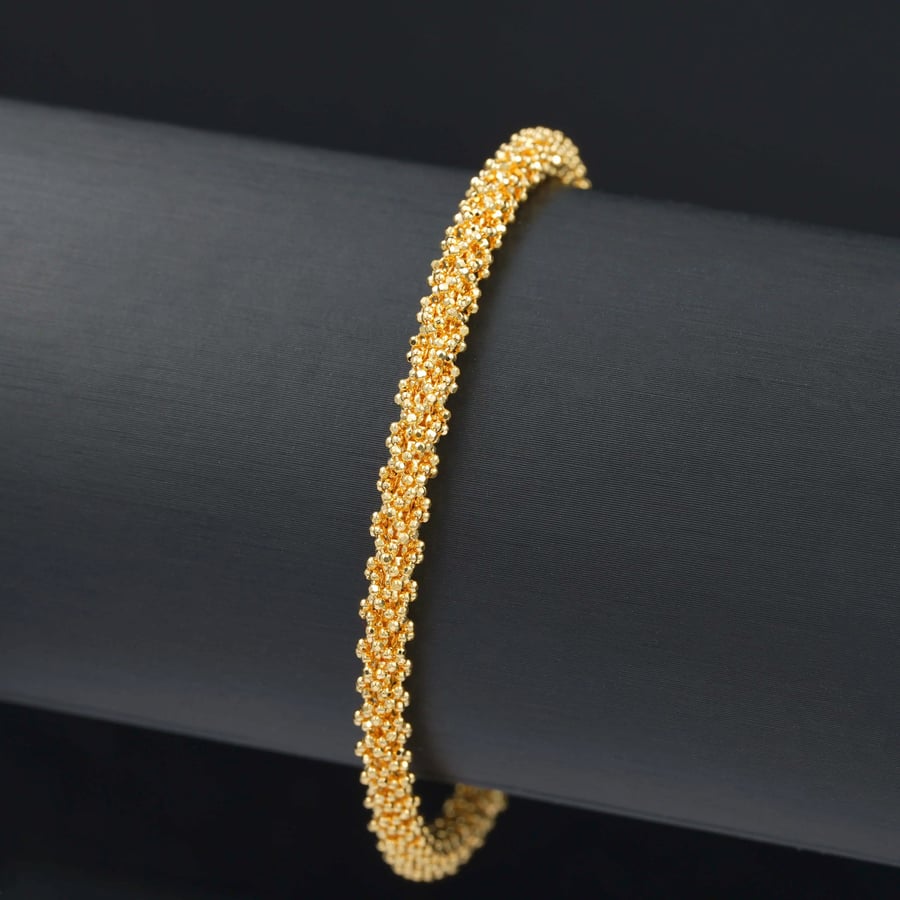 سوارة ذهب ايطالي مبروم ثقيل  (B2656)