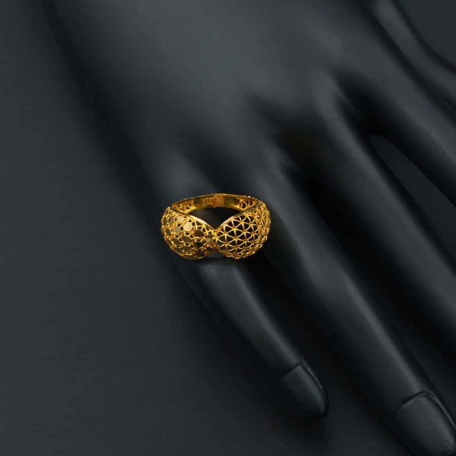 خاتم ذهب نسائي ناعم عيار 21 (R1279)