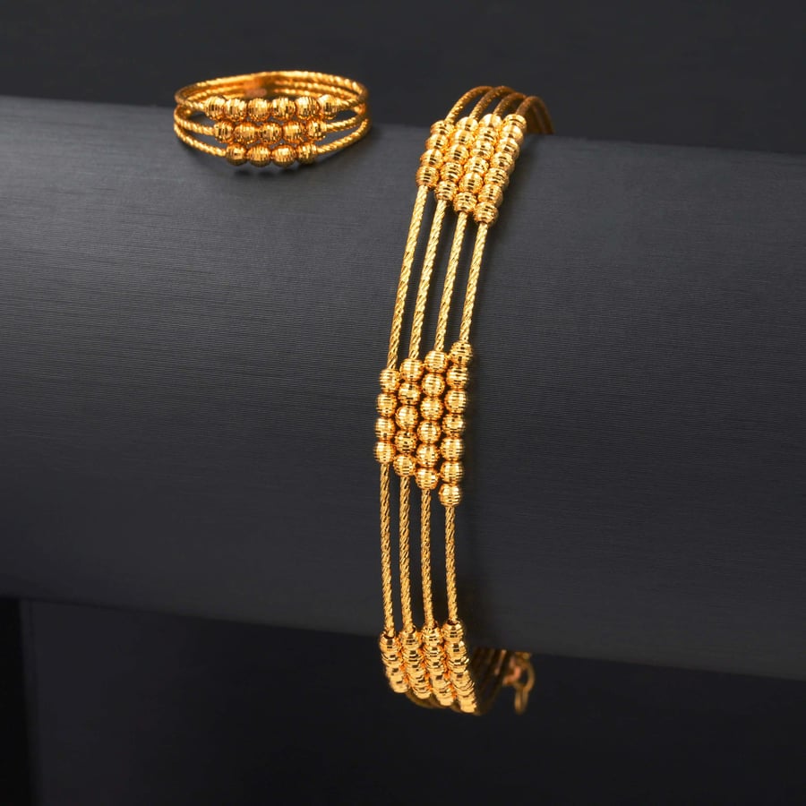 سوارة وخاتم ذهب عيار 21 (B2501)