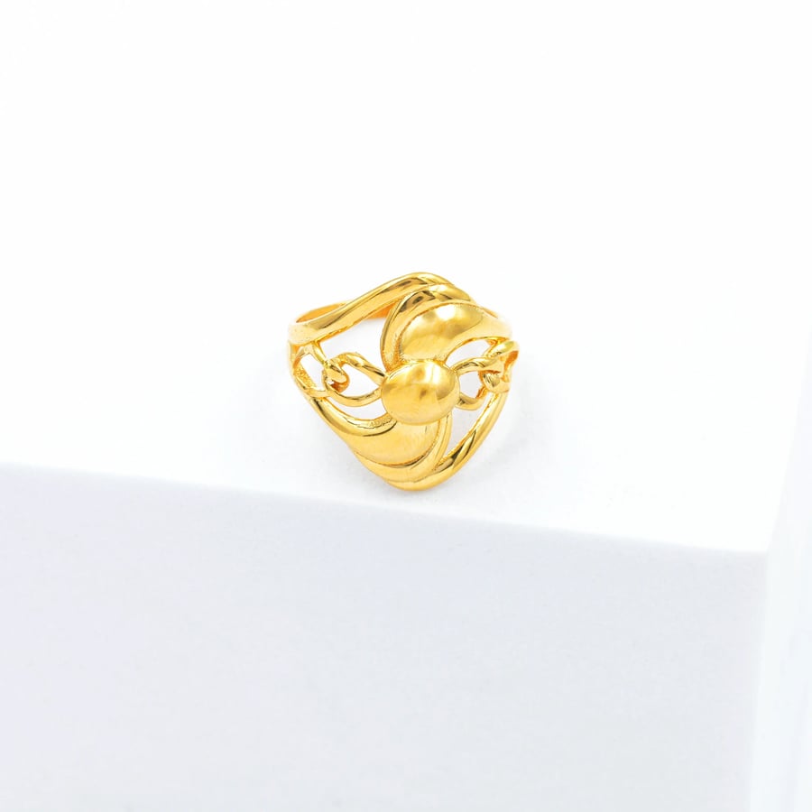 خاتم ذهب نسائي عيار 21 (R2490)
