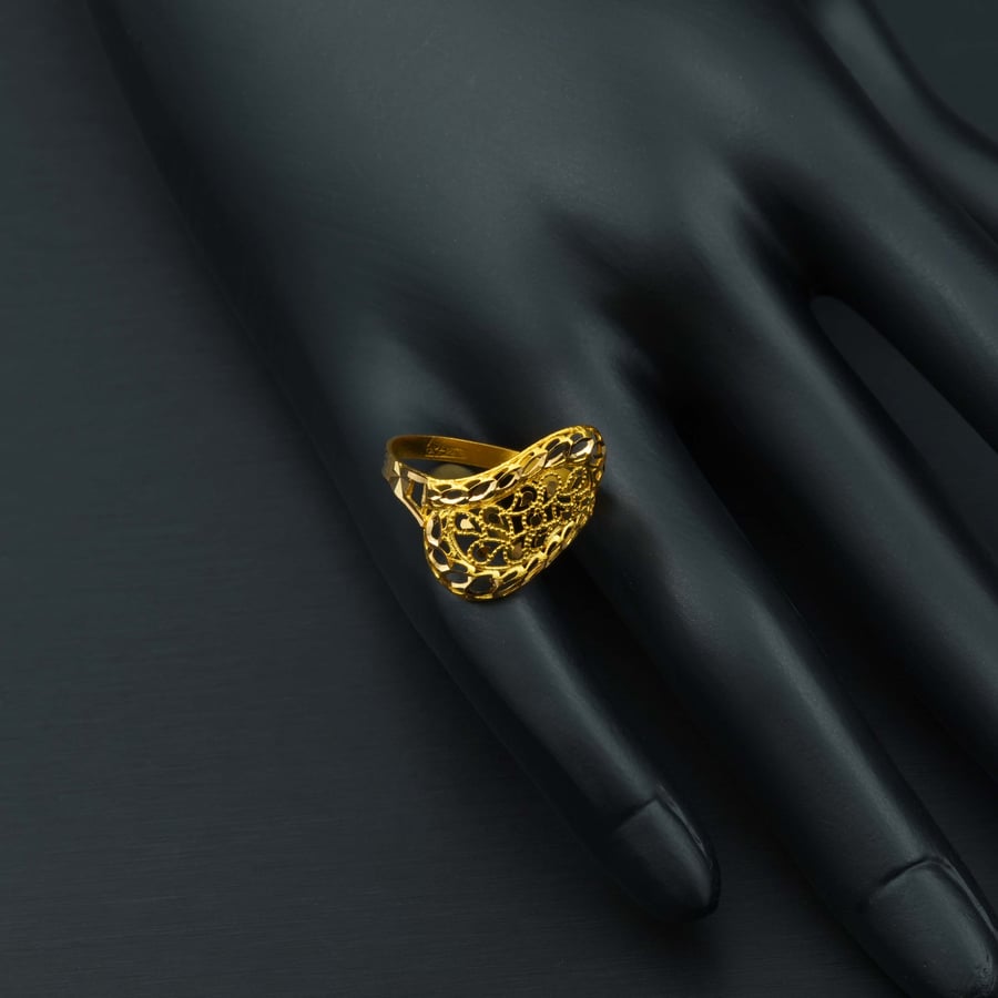 خاتم ذهب نسائي ناعم عيار 21 (R1295)