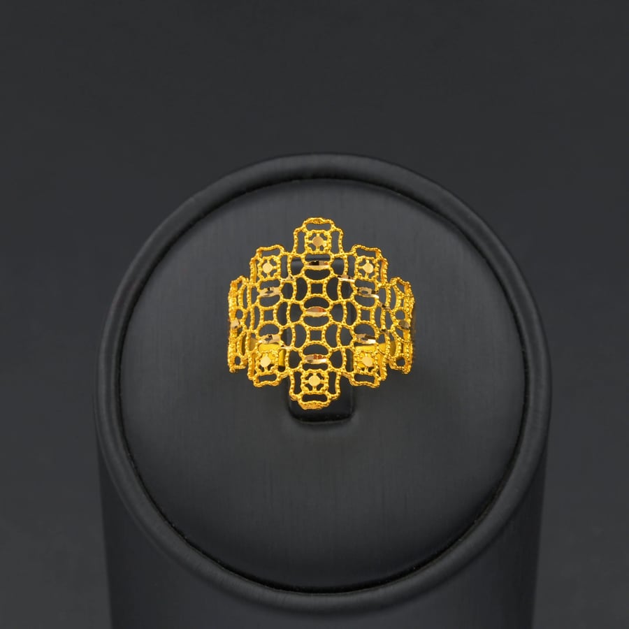 خاتم ذهب نسائي عيار 21 (R2413)